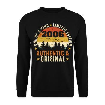 Original 2006 Cadeau D'anniversaire 2006 Authentic - Sweat-shirt Unisexe - noir - Devant - Alina (178cm) & Michal (187cm)