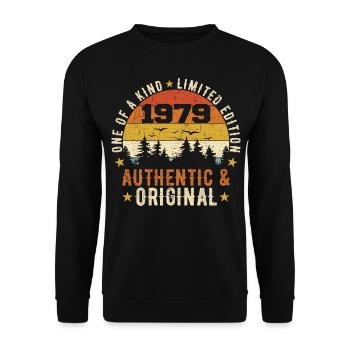 Original 1979 Cadeau D'anniversaire 1979 Authentic - Sweat-shirt Unisexe - noir - Devant - Alina (178cm) & Michal (187cm)
