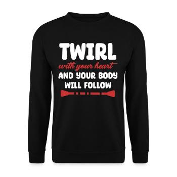 Swirl your heart and your body will - Unisex Sweatshirt - black - Front - Alina (178cm) & Michal (187cm)
