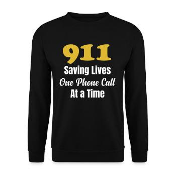 Saving lives One call at a time - Unisex Sweatshirt - black - Front - Alina (178cm) & Michal (187cm)