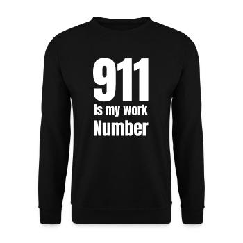 Is my work number Dispatcher First - Unisex Sweatshirt - black - Front - Alina (178cm) & Michal (187cm)
