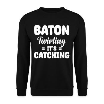 Baton Twirling It's Catching Marching Cheerleader - Unisex Sweatshirt - black - Front - Alina (178cm) & Michal (187cm)