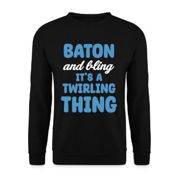 Baton Twirling It's Catching Marching Cheerleader - Unisex Sweatshirt - black - Front - Alina (178cm) & Michal (187cm)