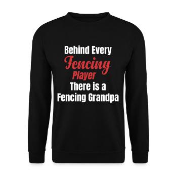 Hinter Jedem Fechtspieler Steht Ein Fecht-opa! - Unisex Pullover - Schwarz - Vorne - Alina (178cm) & Michal (187cm)