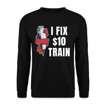 Je répare des coupes de cheveux à 10 $. Drôle - Sweat-shirt Unisexe - noir - Devant - Alina (178cm) & Michal (187cm)