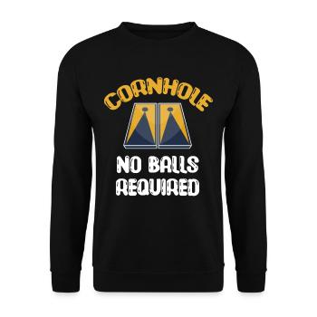 Cornhole No Balls Required Tossing Tailgating - Unisex Sweatshirt - black - Front - Alina (178cm) & Michal (187cm)