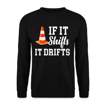 A If It Shifts It Drifts Funny Autocross Engines - Unisex Sweatshirt - black - Front - Alina (178cm) & Michal (187cm)