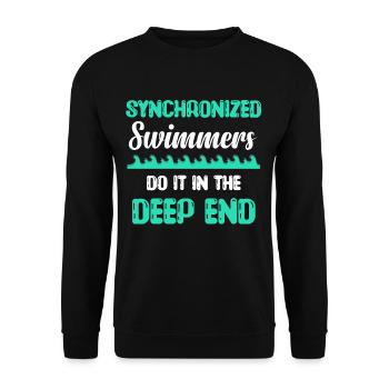 Synchronschwimmer Machen Es Im Wagenrad Ins Kalte - Unisex Pullover - Schwarz - Vorne - Alina (178cm) & Michal (187cm)