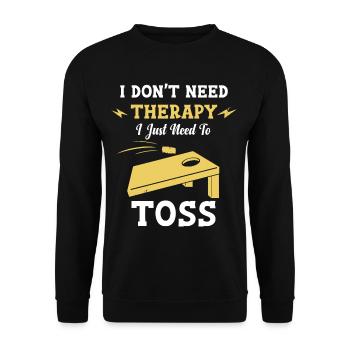 Ich Brauche Keine Therapie, Ich Muss Nur Das - Unisex Pullover - Schwarz - Vorne - Alina (178cm) & Michal (187cm)