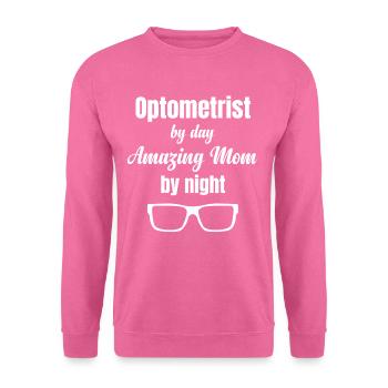 Opticien le jour Incroyable maman la nuit Opticien - Sweat-shirt Unisexe - rose - Devant