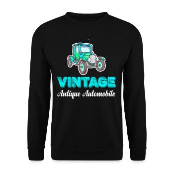 Classic car lovers - Unisex Sweatshirt - black - Front - Alina (178cm) & Michal (187cm)