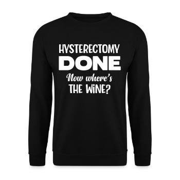 L’hystérectomie maintenant pratiquée Où est le vin - Sweat-shirt Unisexe - noir - Devant - Alina (178cm) & Michal (187cm)