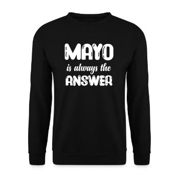 Mayo is always the solution. Sweets - Unisex Sweatshirt - black - Front - Alina (178cm) & Michal (187cm)