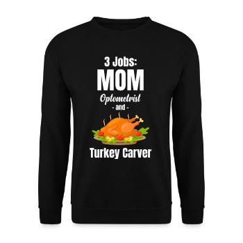 3 Jobs: Mutter Optikerin Und Türkische Optikerin - Unisex Pullover - Schwarz - Vorne - Alina (178cm) & Michal (187cm)