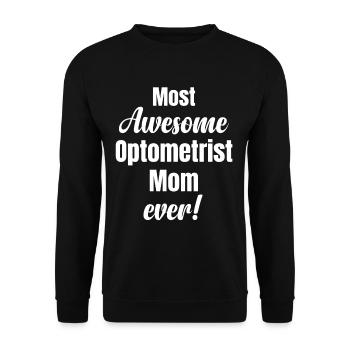 The greatest optician's mother of all time! Glasses - Unisex Sweatshirt - black - Front - Alina (178cm) & Michal (187cm)