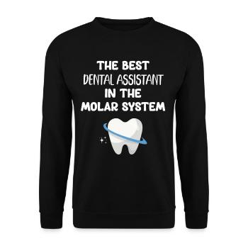 The best dental assistant in the molar system - Unisex Sweatshirt - black - Front - Alina (178cm) & Michal (187cm)