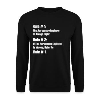 Luft- Und Raumfahrtingenieure Lassen Sich Nicht - Unisex Pullover - Schwarz - Vorne - Alina (178cm) & Michal (187cm)