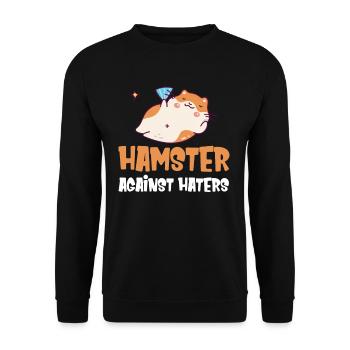 Hamsters vs Haters Mangeurs de rongeurs mignons - Sweat-shirt Unisexe - noir - Devant - Alina (178cm) & Michal (187cm)