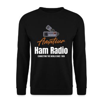 Le radioamateur relie le monde depuis 1909 - Sweat-shirt Unisexe - noir - Devant - Alina (178cm) & Michal (187cm)