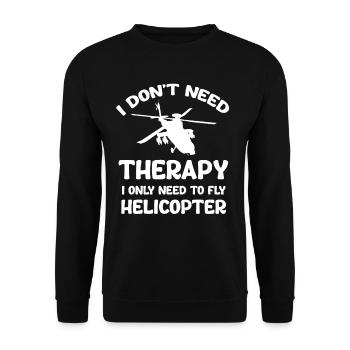 Ich Brauche Keine Therapie, Ich Muss Nur Einen - Unisex Pullover - Schwarz - Vorne - Alina (178cm) & Michal (187cm)