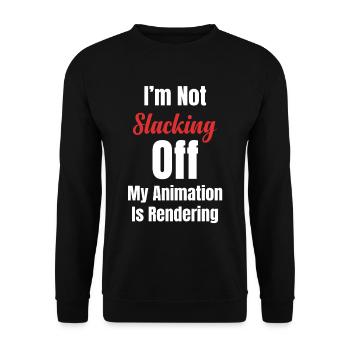 Ich Lasse Nicht Nach, Meine Animationen Zu - Unisex Pullover - Schwarz - Vorne - Alina (178cm) & Michal (187cm)