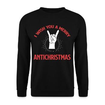 Ich Wünsche Euch Ein Frohes Antiweihnachtsfest - Unisex Pullover - Schwarz - Vorne - Alina (178cm) & Michal (187cm)