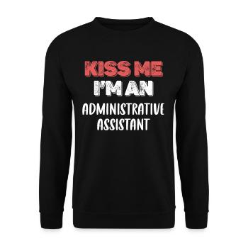 Embrassez-moi, je suis assistante administrative - Sweat-shirt Unisexe - noir - Devant - Alina (178cm) & Michal (187cm)