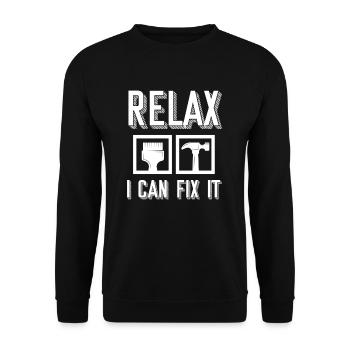 Never Better, Funny Craftsman, Contractor, - Unisex Sweatshirt - black - Front - Alina (178cm) & Michal (187cm)