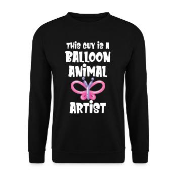 Ce gars est un artiste animalier en ballon, - Sweat-shirt Unisexe - noir - Devant - Alina (178cm) & Michal (187cm)