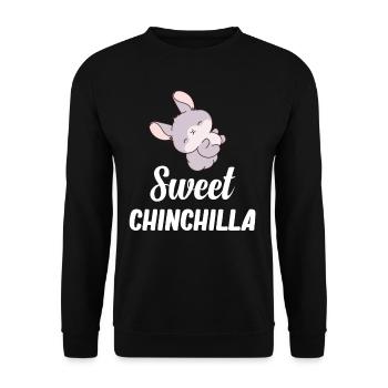 Sweet Chinchilla Lover Bunny for Babies - Unisex Sweatshirt - black - Front - Alina (178cm) & Michal (187cm)