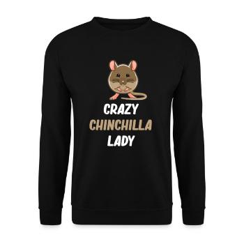 Crazy Chinchilla Lady Lover Bunny For Babies - Unisex Sweatshirt - black - Front - Alina (178cm) & Michal (187cm)