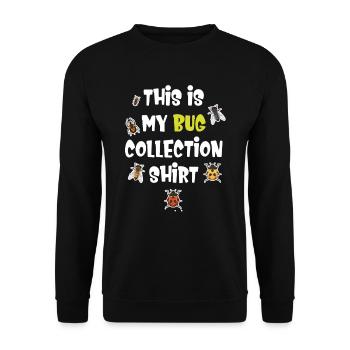 Das Ist Mein Sammelshirt Entomologe - Unisex Pullover - Schwarz - Vorne - Alina (178cm) & Michal (187cm)