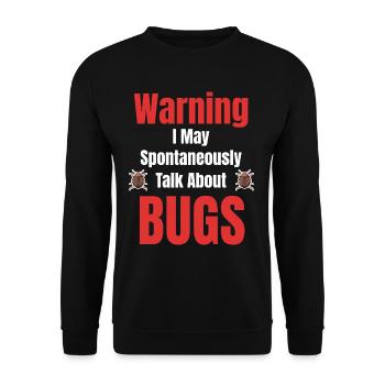 Warnung: Ich Kann Spontan Über Den - Unisex Pullover - Schwarz - Vorne - Alina (178cm) & Michal (187cm)