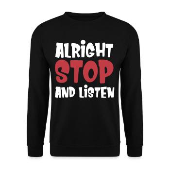 T Shirt for Bewä Okay, Stop Regulating - Unisex Sweatshirt - black - Front - Alina (178cm) & Michal (187cm)