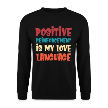 T-shirt pour Bewä Le renforcement positif est mon li - Sweat-shirt Unisexe - noir - Devant - Alina (178cm) & Michal (187cm)