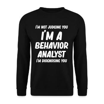 T Shirt for Bewä I don't judge you, I am - Unisex Sweatshirt - black - Front - Alina (178cm) & Michal (187cm)