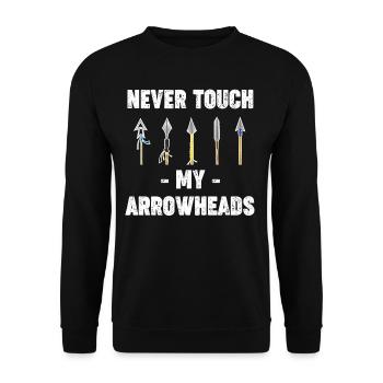 Ne touchez jamais mes pointes de flèches comme - Sweat-shirt Unisexe - noir - Devant - Alina (178cm) & Michal (187cm)