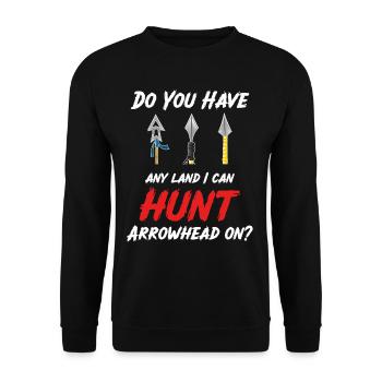 Il y a une terre où je chasse les pointes de flèches - Sweat-shirt Unisexe - noir - Devant - Alina (178cm) & Michal (187cm)