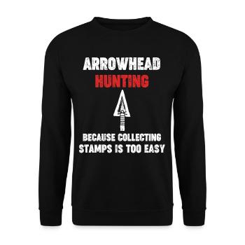 Arrowhead hunting, because collecting arrowheads - Unisex Sweatshirt - black - Front - Alina (178cm) & Michal (187cm)