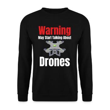 Warning: It may be that drones - Unisex Sweatshirt - black - Front - Alina (178cm) & Michal (187cm)