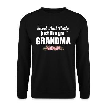 Süß Und Nussig, Genau Wie Die - Unisex Pullover - Schwarz - Vorne - Alina (178cm) & Michal (187cm)