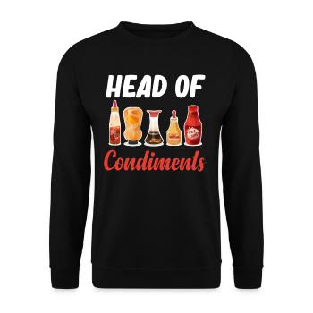 Head Of Condiments Lustiges Senf-würziges - Unisex Pullover - Schwarz - Vorne - Alina (178cm) & Michal (187cm)