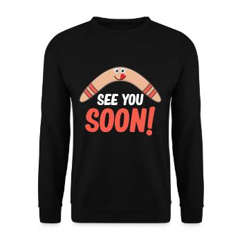 See you! Funny boomerang, hobby sport, - Unisex Sweatshirt - black - Front - Alina (178cm) & Michal (187cm)