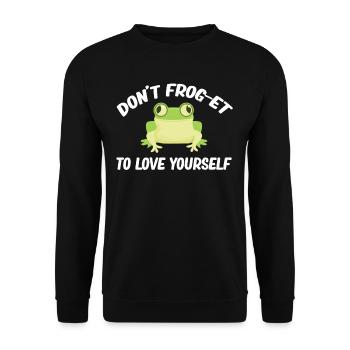 Don’t Frog-et To Love Yourself Chasse aux grenouilles - Sweat-shirt Unisexe - noir - Devant - Alina (178cm) & Michal (187cm)