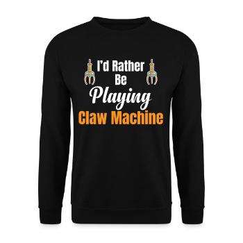 „i’d Rather Be Playing Claw Machine Vending - Unisex Pullover - Schwarz - Vorne - Alina (178cm) & Michal (187cm)