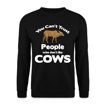 Les gens qui n’aiment pas les vaches, vous ne pouvez pas - Sweat-shirt Unisexe - noir - Devant - Alina (178cm) & Michal (187cm)