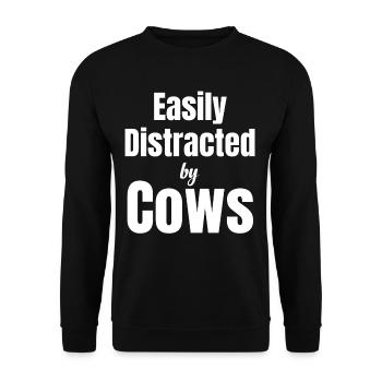 Easily distracted by cows, ranchers - Unisex Sweatshirt - black - Front - Alina (178cm) & Michal (187cm)