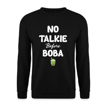 No Talkie Before Boba Bubble Japanese - Unisex Sweatshirt - black - Front - Alina (178cm) & Michal (187cm)