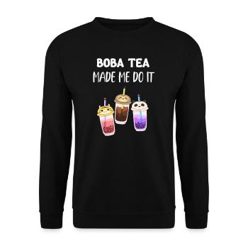 Boba Tea made me want to play Korean - Unisex Sweatshirt - black - Front - Alina (178cm) & Michal (187cm)