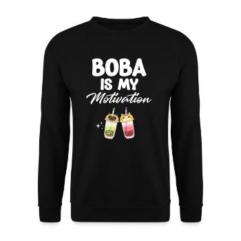 Boba Is My Motivation Bubble Japan K-pop - Unisex Sweatshirt - black - Front - Alina (178cm) & Michal (187cm)